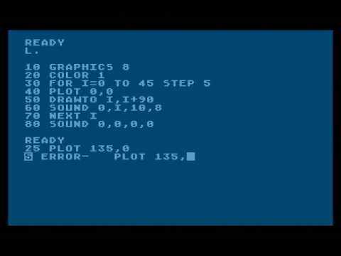 Atari XEGS Basic con un pequeño código de ejemplo.